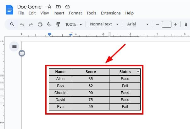 conditional formatting table google docs
