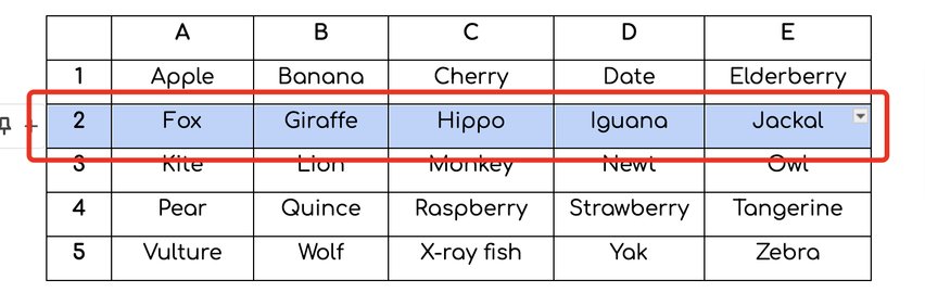 how do i move rows in google docs